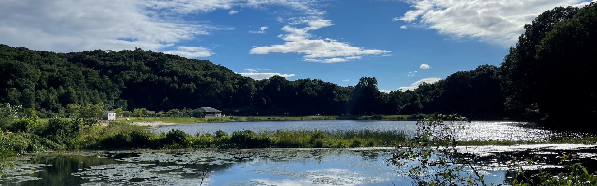 view of Hockanum Lake at Veterans Memorial Park, Bethany